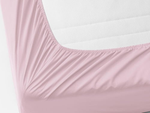 شرشف فيتد مطاط مزدوج - 200×200 سم - 3 قطع - وردي