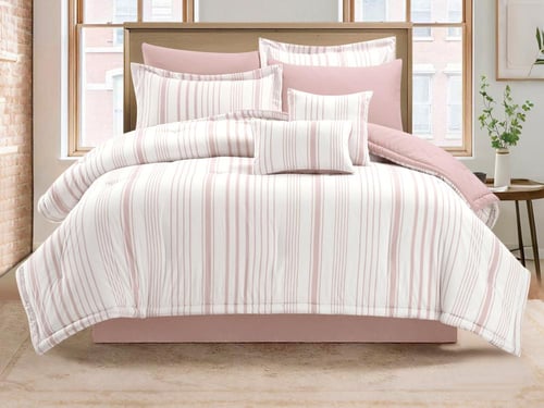 مفرش LAYLA صيفي مخطط مزدوج - 200×200 سم - 10 قطع -...