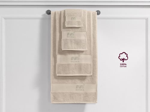 طقم مناشف قطن بامبو 4 قطع - كريمي