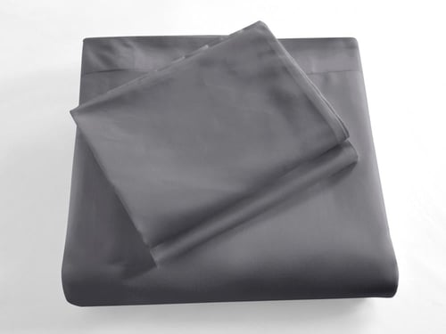 تلبيسة لحاف بدون حشوة مزدوج 4 قطع - رمادي غامق