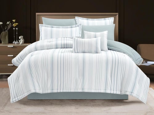 مفرش LAYLA صيفي مخطط مزدوج - 200×200 سم - 10 قطع -...