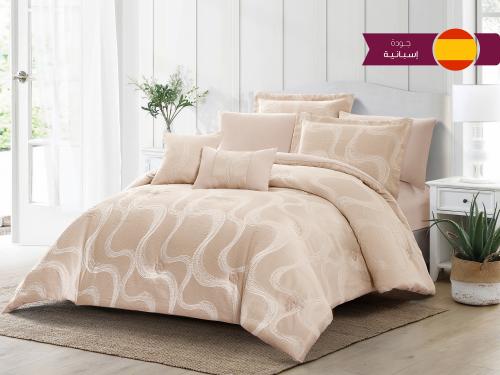 مفرش ANALIA فاخر جاكار مزدوج - 200×200 سم - 10 قطع...