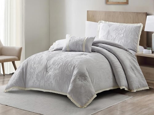 مفرش AMORA فاخر جاكار مفرد ونص - 140×200 سم - 6 قط...