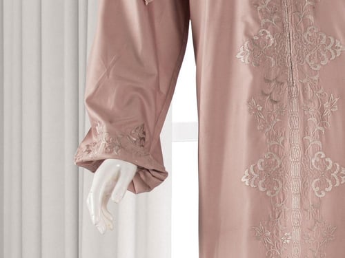 طقم شرشف صلاة مطرز مع سجادة - وردي