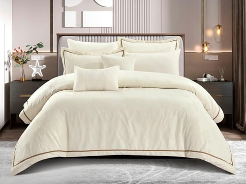 مفرش CARLA فاخر جاكار مزدوج - 200×200 سم - 10 قطع...