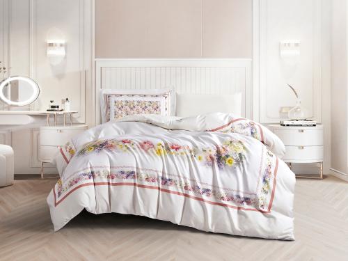 تلبيسة لحاف KIORA مشجر بدون حشوة مفرد ونص 4 قطع -...