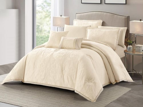 مفرش AMORA فاخر جاكار مزدوج - 200×200 سم - 10 قطع...