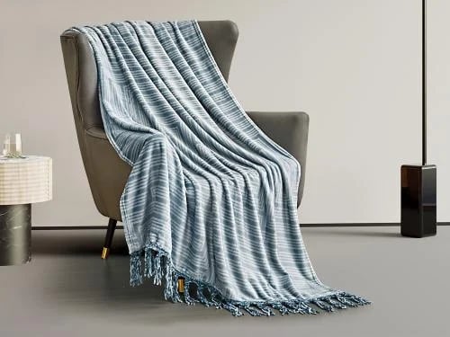 رمية كنب FLANNEL مشجرة مخمل خفيفة مفرد - 120×172 س...