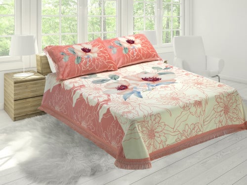 طقم بطانية مورا جولد الإسبانية طابق واحد مزدوج 4 ق...