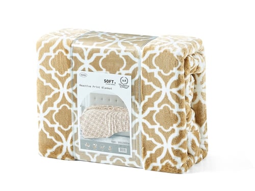 بطانية سوفت مشجر مخملية خفيفة مزدوج - 200×230 سم -...