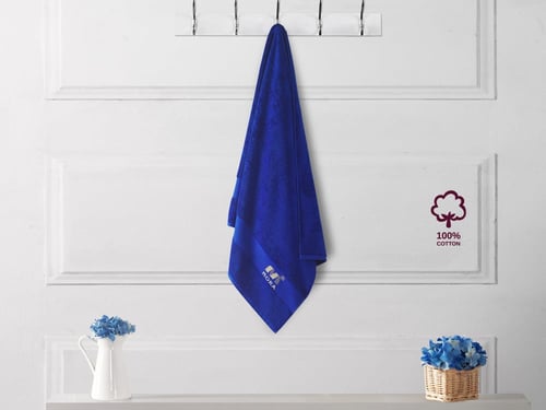 طقم مناشف قطن بامبو 4 قطع - أزرق