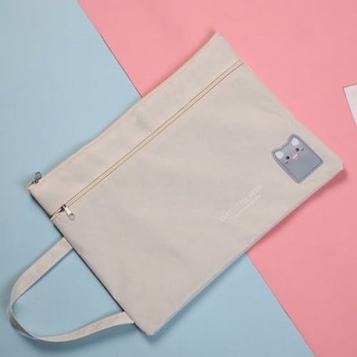 شنطة لحفظ الملفات بسحاب غلق - بيج