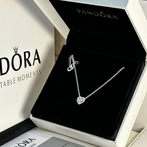 سلسال باندورا PANDORA قلب فضي مع ملحقات