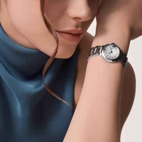 ساعة كارتير بالون نسائيه فضي مقاس 31mm
