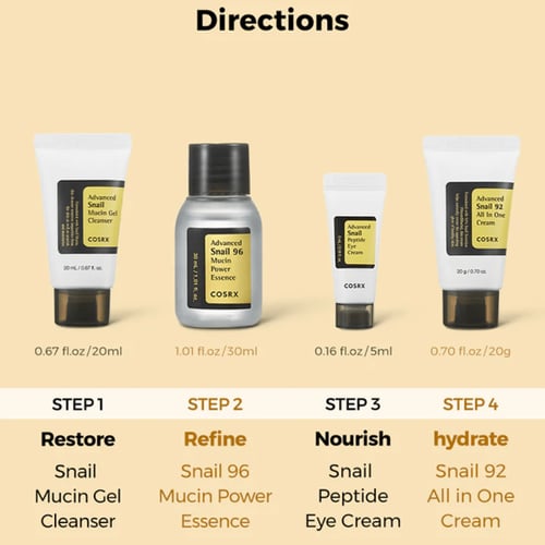 كوسركس مجموعة الحلزون لترطيب البشرة 4 قطع