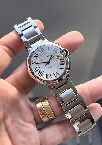 ساعة كارتير بالون نسائيه فضي مقاس 31mm