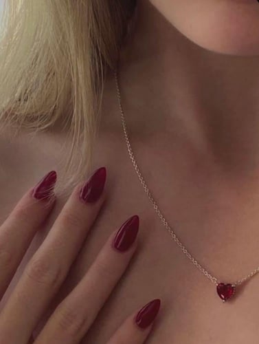 سلسال باندورا PANDORA فضي قلب احمر مع ملحقات