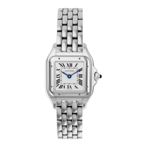 ساعة كارتير نسائيه فضي مع ملحقات ماستر