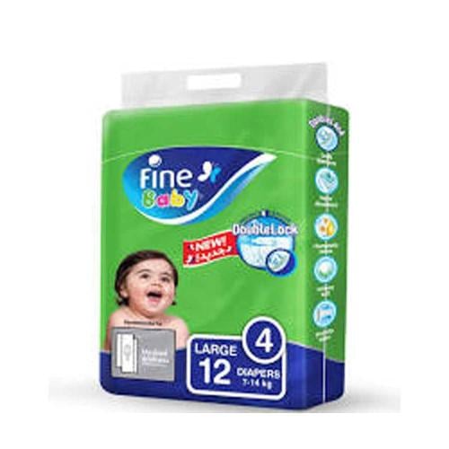 فاين بيبي مقاس رقم (4) أخضر كبير 12 حبة 324