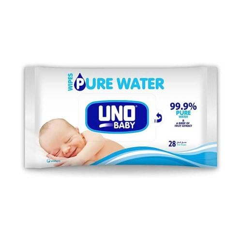 أونو مناديل مبللة بمياه نقية بيبي، 28 منديل