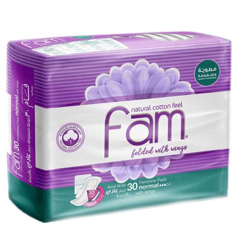 فوط صحية ناتشورال كوتن فيل حجم عادي بالأجنحة من فا...