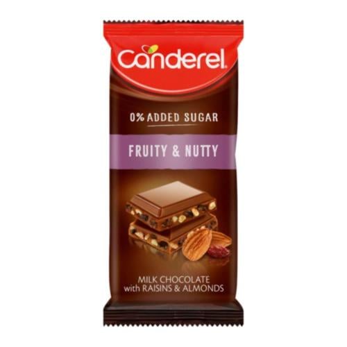 كاندريل قطعة تشوكليت بالزبيب واللوز بدون سكر 100جم
