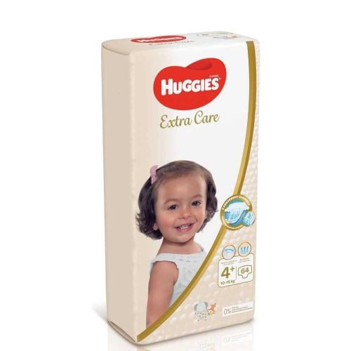 هجيز اكسترا كير، مقاس 4+، عبوة جامبو، 64 حفاض