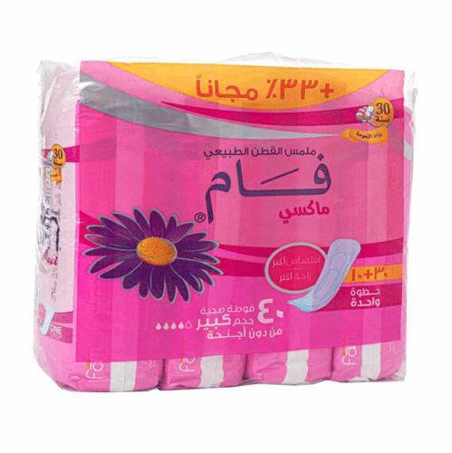 فوط صحية كلاسيك كبيرة بدون أجنحة من فام -40 قطعة (...