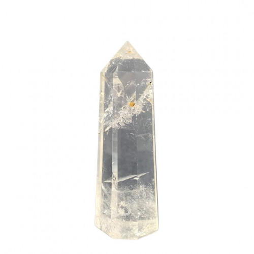 Small clear quartz obelisk stone