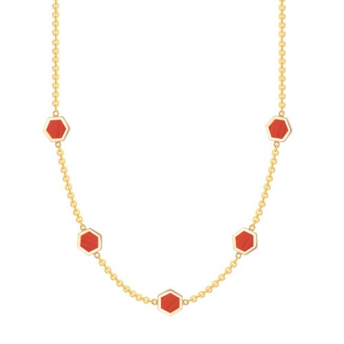 شوكر 5 مضلعات صغيره عقيق ( إطار عريض )