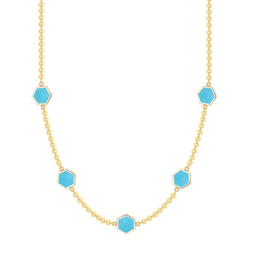 شوكر 5 مضلعات صغيره فيروز ( إطار نحيف )