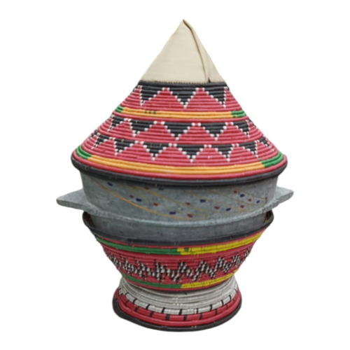 طقم مغش مدهن مع غطا مع مطرح العمق ٨سم والعرض ٢٤ سم