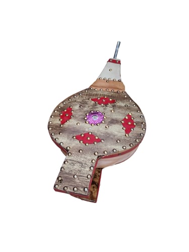 منفاخ هواء لشب النار وسط مصنوع من الجلد الطبيعي