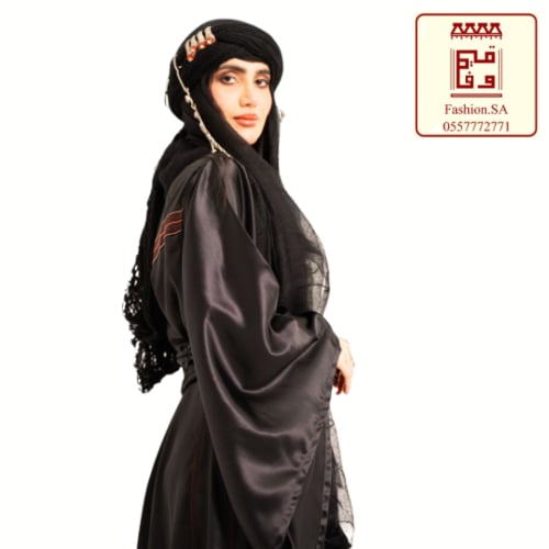 ثوب مكمم اسود سيدات مقاس من 50 - 60