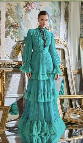 فستان شيفون بلاسيه بكرستال مميز