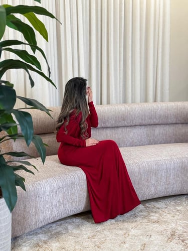 فستان جيرسي شيري ريد