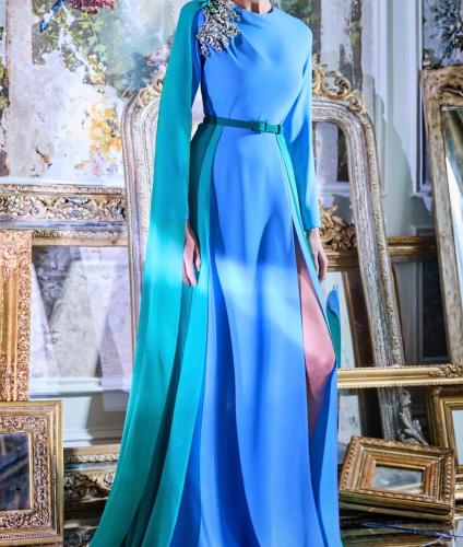 فستان كريب بكرستال مميز