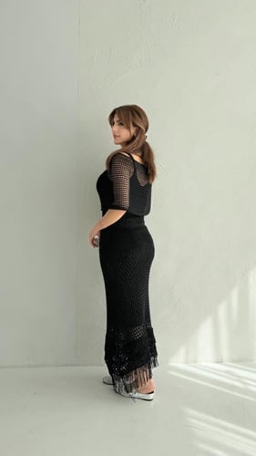 فستان نوفيلا اسود