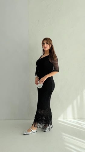 فستان نوفيلا اسود