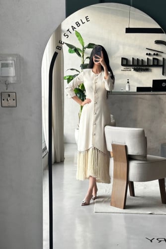 فستان صيفي كريب و هدب