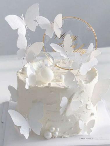 فراشات زينة ابيض 10قطع