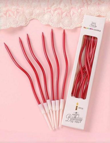 شموع وردي 6 قطع