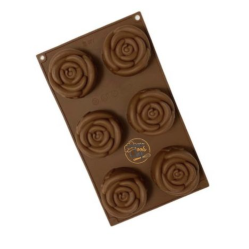 قالب سيلكون شكل ورد جوري 6 فتحة