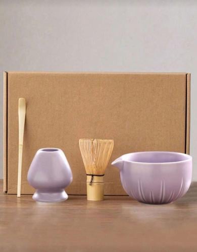 ادوات ماتشا 4 قطع بنفسجي