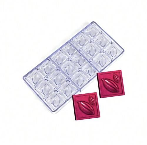 قالب شوكولاتة اكريليك مربع ببذور الشوكولاتة