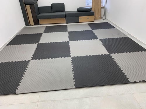 ارضيات نادي فوم اسفنجية رمادي و اسود سماكة 2.5سم (...