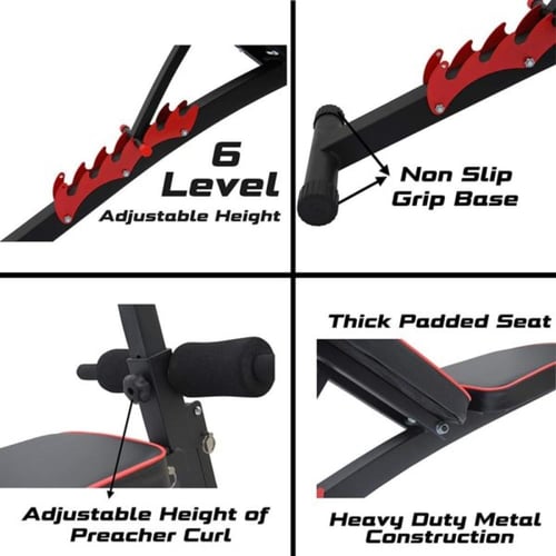 مقعد تمارين مدمج بـ حامل اوزان و حبال مقاومة