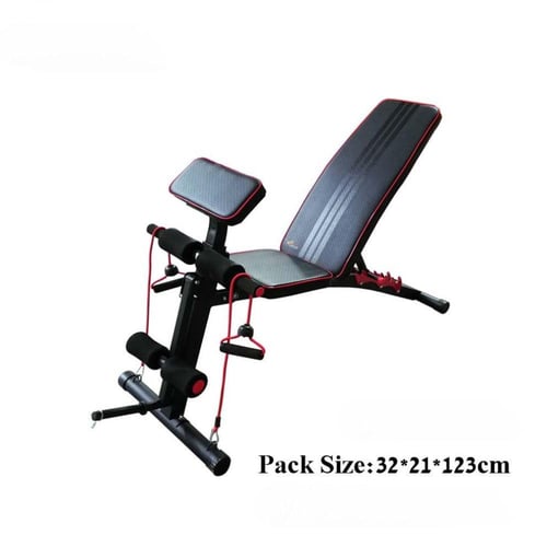 مقعد تمارين مدمج بـ حامل اوزان و حبال مقاومة