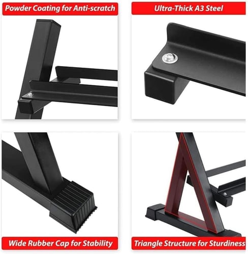 حامل دمبل بتصميم عملي يستوعب 8 ازواج (16 قطعة دمبل...