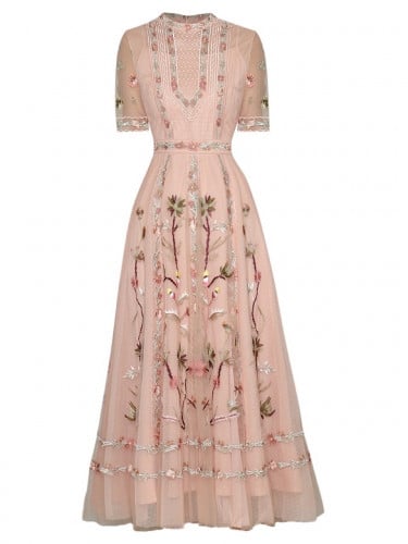 فستان تل طويل